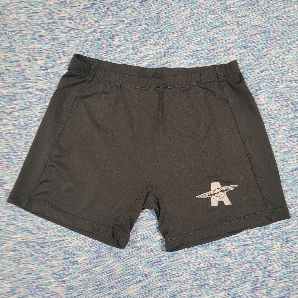 Teamwork Athletic Apparel Size Large Mens Black Shorts with Logo Wings